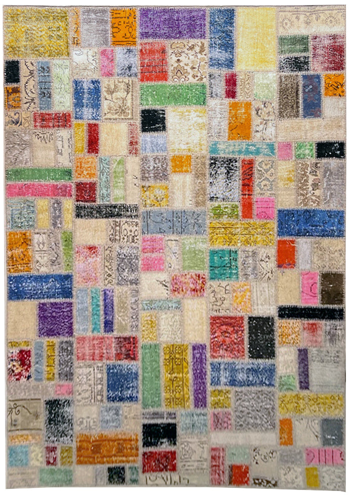 293 x 197 cm, Patchwork Teppich